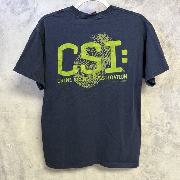 Vintage CSI Crime Scene Investigations T Shirt Mens Medium 19x26 Y2K Giant Tag - Picture 2 of 9
